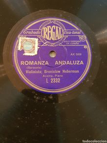 Discos de pizarra: ROMANZA ANDALUZA SARASATE DISCO DE PIZARRA MAZURKA ZARZYCHI